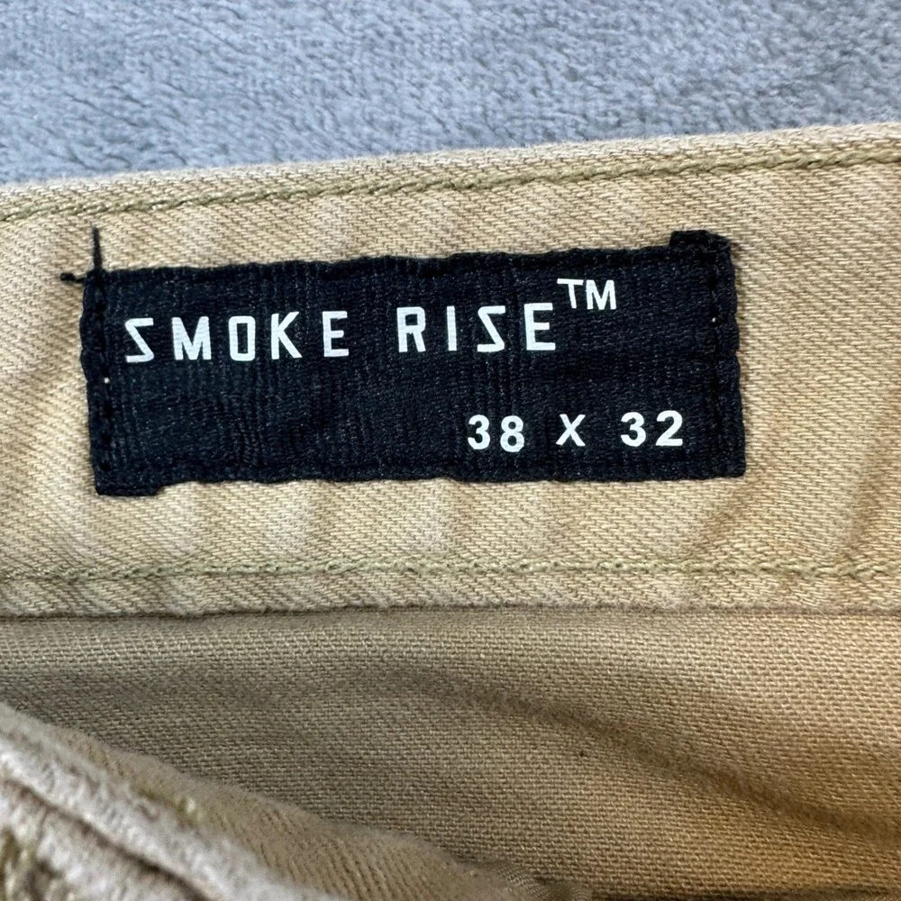 Smoke Rise Cargo Moto Jeans Mens Size 38x32 Khaki Tan Tactical Moto